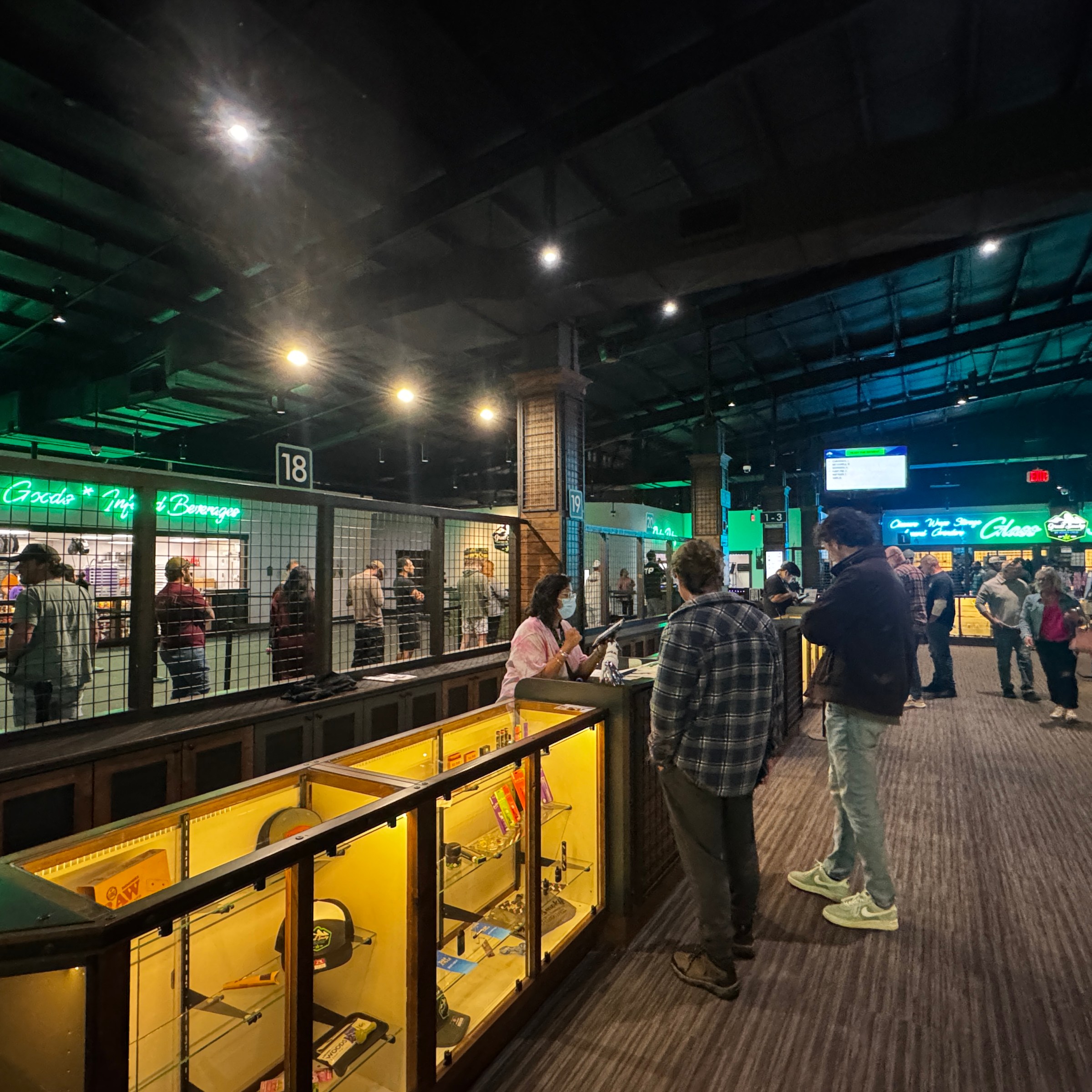 a group of people at a train station